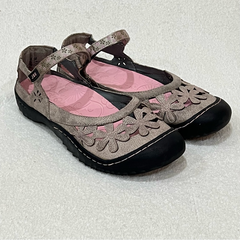 JBU by Jambu Grey Taupe Wildflower Mary Jane Casual Shoes Size 8.5 - Picture 5 of 14